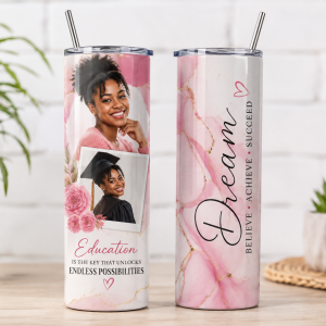 Personalized 20oz Skinny Tumbler - Custom Photo Tumbler by Canvas Time